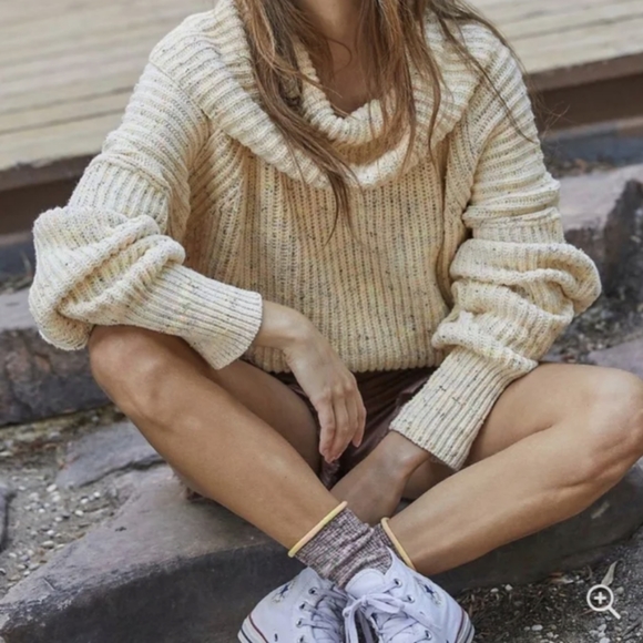 Free People Sweaters - Free People Large Cowl Neck Tunic Sweater With Bag!